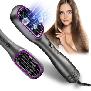 Hatteker | Hatteker EU Hot Air Comb Styling Comb for Straight Curly Electric Air Brush Women Anion Heating Comb Hair Straightening Brush