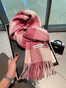 Luxury 100% Wool Scarf for Women Versatile Plaid Pattern Warm Shawl Two-in-One Long Neck Tie Ideal for Spring Fall Winter