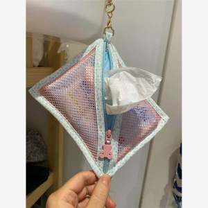 Cute Cartoon Portable Outing Paper Towel Storage Bag Diaper Cloth Document Storage Bag Japanese Style INS Wind Family Storage Tools