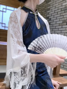 ผ้าพันคอโปร่งระบายอากาศได้ดีสำหรับฤดูร้อน ผ้าไหมน้ำหนักเบา แขนกุด ทรงหลวม ปกเปิด ชุดกี่เพ้า เสื้อคลุมคอวี สีพื้น