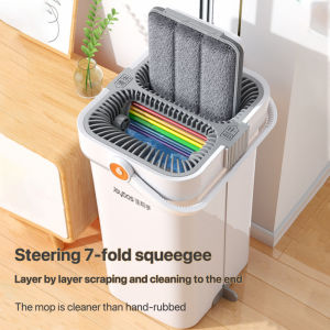 Joybos ไม้ถูพื้นไม้ถูพื้นไม้ม็อบทำความสะอาดไม้ถูพืิ้นอเนกประสงค์ไม้ถูพื้นพร้อมแผ่นเติมถังไม้ถูพื้น