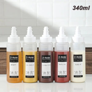 340ml Sauce Bottle Condiment Squeeze Bottles for Ketchup Mustard Hot Sauces Honey Dispenser Gravy Cruet Kitchen Gadget