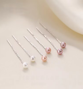 S925 Silver Pearl Earring 2023 New Trendy Design Long Tassel Earring Minimalist Accessory for Women