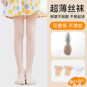 ถุงน่องผ้าไหมบางเฉียบสำหรับเด็กผู้หญิงในฤดูร้อน ถุงน่องเนื้อสีเทา ถุงน่องเนื้อสีขาว ถุงน่องเด็ก เสื้อผ้าเด็ก เสื้อผ้าเด็ก ถุงน่องเด็ก