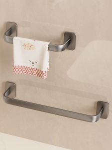 Bathroom Towel Rack Wall Mounted Single Rod Storage Shelf Toilet Organizer No Drilling Required Space Saving Aluminum Holder
