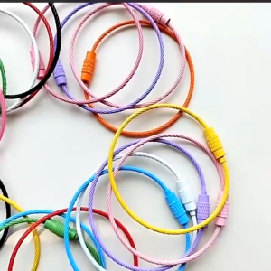 2 Dây Móc Khoá Tròn 5cm làm phụ kiện trang trí DIY bằng thép không gỉ nhiều màu