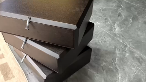 Modern Minimalist Rotating Nightstand – Creative Bedside Cabinet with Luxurious Wood Grain Italian-Style Simple Storage