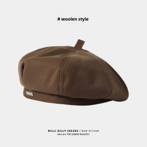 Zhaolu Black Octagonal Beret Hat Women Summer New Face Slimming Painter Caps Cotton Material Spring Autumn Winter Season