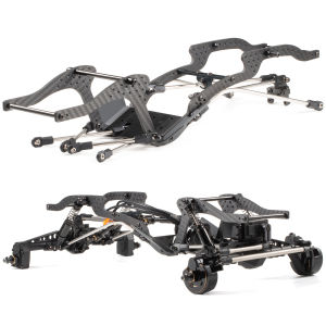 Crawl Dragon Carbon Fiber Hi-Low Cheater LCG Chassis Kit and Link Set for 1/10 Scale RC Crawler Competition Rigs