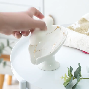 Affordable Luxury Draining Ceramic Soap Dish Creative Tray for Bathroom & Hotel