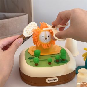 K-style Colored Clay Animal Barber Hair Cutting Kindergarten Plasticene Brickearth Toy Play House Interactive Toy