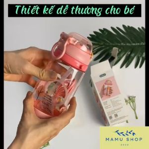 Bình nước cho bé có ống hút bình tập hút cho bé Hokori 450ml Việt Nhật Mamu shop M117