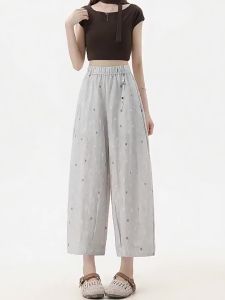 La Chapelle | Quần Capri Chống Nắng Linen Tencel Dots Phong Cách Harem Cho Nữ