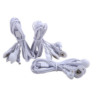 2.35mm 2/4way Safety Elbow Electrode Wires for Digital TENS Massager Connecting Cables Compatible with Electrode Pads