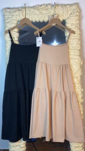 Váy đầm 2 dây maxi buộc nơ vai hàng đẹp kiểu dáng xòe chất đũi mềm mịn mát phù hợp đi biển V660