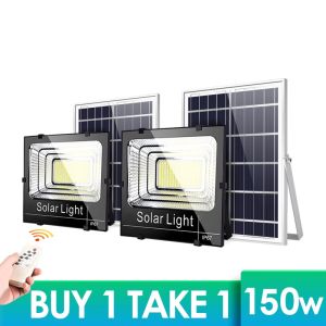 buy 1 take 1 Heavy outdoor LED solar 5 years warranty 30W 45W 75W 100W 200W 300W 500W flood light solar lights outdoor waterproof Ip67 street light waterproof with remote control support Promo Sale bosca solar lights outdoor Waterproof