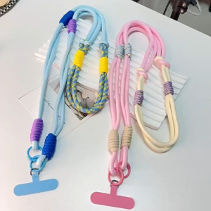 Multifunctional 3-in-1 Adjustable Phone Strap Trendy Dopamine Color Lanyard Cute Durable Anti-Lost Accessory for Women’s Cell Phones
