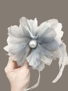 กิ๊บติดผมลายฉลามทรงหางม้าพร้อมโบว์ผีเสื้อสองหน้าสำหรับผู้หญิง กิ๊บติดผมสไตล์เจ้าหญิง ทรงใหญ่ ตกแต่งผมสไตล์นางฟ้า ทรงหรูหรา