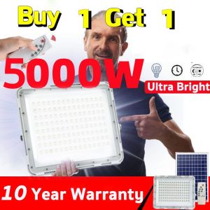 【10-year warranty】5000W Lampu Solar Light Outdoor Lighting LED Solar Spotlight Waterproof IP69 Solar Street Light Sensor