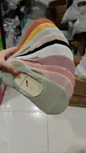 Kaos kaki wanita pendek hidden Invisible sock katun warna polos B630