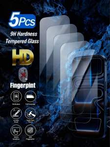 5 Packs Full Screen Clear Tempered Glass Compatible With IPhone 17/16 Pro Max/16/16 Pro/16 Plus/15 Pro Max/15/15 Pro/15 Plus/14