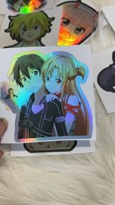 Stiker Hologram Kirito Sword Art Online Family ukuran 8 cm