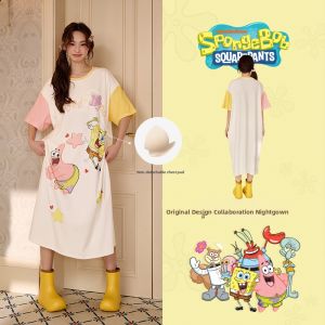 GONGDIE | Cool Feeling Short Sleeve Cartoon Cotton Sleepwear with Padding