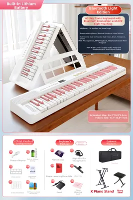 BEETHOSTAR | Foldable Weighted-key Electronic Piano 61 Keys