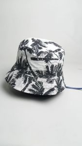 Topi Bucket Pria Wanita Premium Bolak Balik Motif Sablon Pohon Kelapa