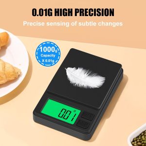 Precision Pocket Scale 1000g X 0.01g - Digital Gram Food Jewelry Ounces/Grains Scale Digital Pocket Scale Mini Scale Tiny Scale