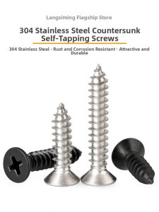 LANGSIMING | Black Extended Stainless Steel Self-Tapping Screw
