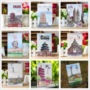 Hand-Drawn Postcards Scenic Travel Souvenir Artistic Commemorative Wishing Cards Beijing Chengdu Changsha Nanjing Wuhan Hong Kong