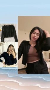 ANGEL CROP TOP RAJUT WANITA | CARDIGAN ALA KOREA | ATASAN WANITA LENGAN PANJANG BERKANCING