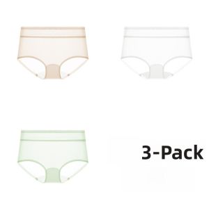 PIER N°5 | Herbal Initial Color Seamless Ice Silk Extended Crotch Womens Underwear Comfortable Safety Pants Antibacterial Bottoming Trousers