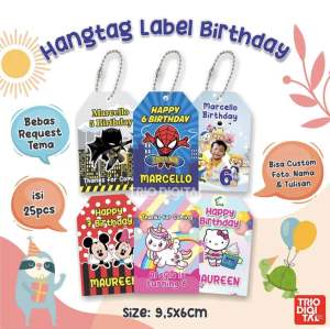 (Isi 25pcs) Hangtag Label Kartu Ucapan Ulangtahun Aqiqah Tedak Siten Souvenir