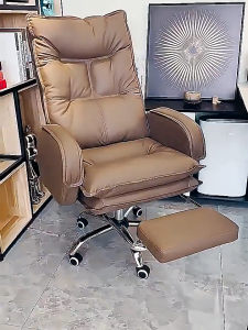 IronRoot Office Chair Adjustable Boss Chair Softer Leather With Footrest Ergonomic Support High Back Computer Executive Office Chair Recliner