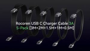 Rocoren | Cáp Rocoren 3M USB Loại C Sạc Nhanh 3A Cáp Dữ Liệu Cho iPad Xiaomi Samsung Huawei Điện Thoại Chất Liệu PVC Cáp Sạc