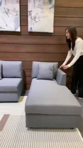 Koncept Furniture โซฟาเข้ามุมซ้าย รุ่น Riki สีเทา (198x148x82 ซม.)