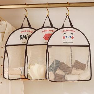 【TaroBall】Cute Hanging Organizer Cartoon Print Clothes Storage Box Closet Organizer for Socks Bra Underwear Jeans Pants Hanging Bag