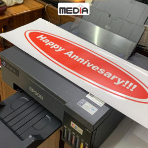 Giấy in lãng hoa băng rôn chúc mừng giấy in shop hoa Media mặt bóng 230gsm 21x60cm giấy in hoa in sớ