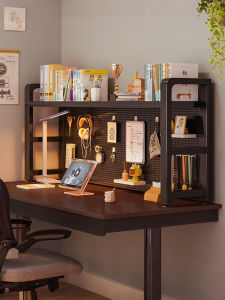 Integrated Desktop Bookshelf Hole Board Storage Rack for Bedroom Living Room Computer Desk Display One Piece Design