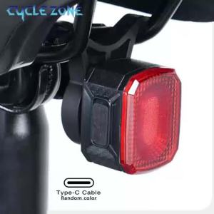 Smart Brake Sense Bicycle Tail Light 6 Modes Rearlight Type-C Charging Lamp MTB Bike LED Red Warning Light Cycling Accessories