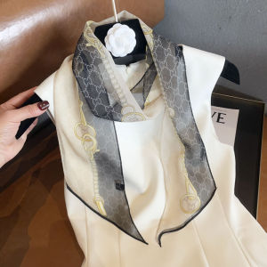 CHAOLIUTIJIE | Silk Chiffon Scarf Long Thin Diagonal