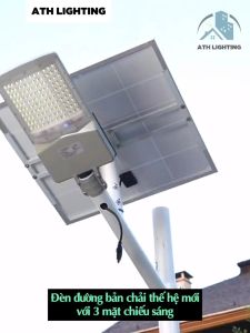 Đèn Năng Lượng Mặt Trời Bàn Chải ATH LIGHTING Loại Đèn Có 3 Mặt Chiếu Sáng Thế Hệ Mới Công Suất 300W 400W 500w Vỏ Nhôm