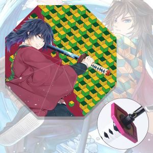 Anime Demon Slayer Katana Umbrella Kimetsu No Yaiba Giyuu Parasol Demon Slayer Tanjirou Shinobu Katana Sword Umbrellas Rain Gear