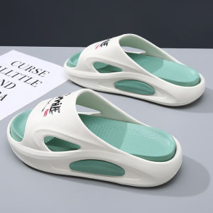 Mens Summer Slip-On Shoes Beach Casual Thick Bottom Breathable Anti-Slip Flat Sandals Youth Trend Punk Style EVA Material