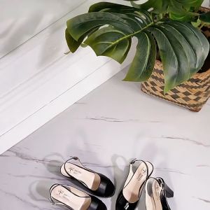 High-Heel Sandals For Women New Thick-Heeled Fish-Mouthed Womens Leather Shoes 6cm