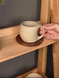1/2 Chiếc Cốc Cà Phê Bằng Gốm Sứ Có Họa Tiết Nghệ Thuật Có Thể Tái Sử Dụng Thân Thiện Với Môi Trường Cốc Cho Latte Cappuccino Trà Espresso - Thiết Kế Tay Cầm
