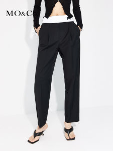 High Waist Splice Sports Style Nine Points Casual Pants Womens High Waist Splice Casual Pants Street Style Summer Fashion