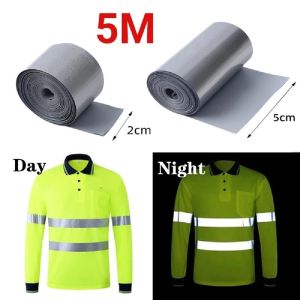 5M Reflective Heat Transfer Film Safety Reflector Sticker Bag Shoes Cloth Heat Decals Roadway Night Warning Strip 2/5cm/roll